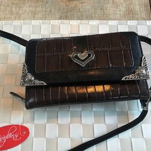 Bingham NWT brown/black mini organizer bag